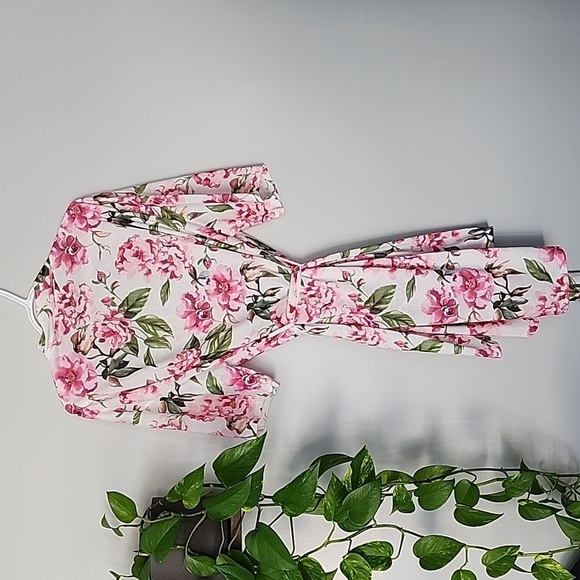 Show me your Mumu floral rose pink robe o/s one size - Picture 6 of 6